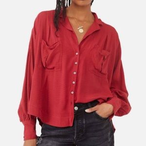 Free People Erin’s oversized Jacquard blouse